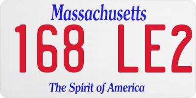 MA license plate 168LE2