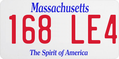 MA license plate 168LE4