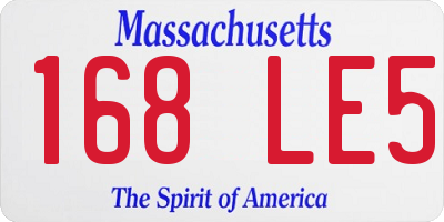MA license plate 168LE5