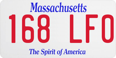 MA license plate 168LF0