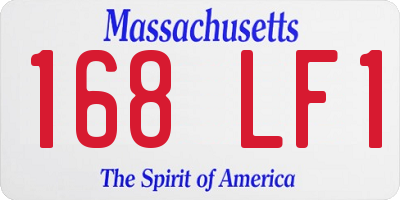 MA license plate 168LF1