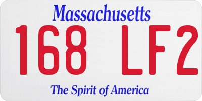 MA license plate 168LF2