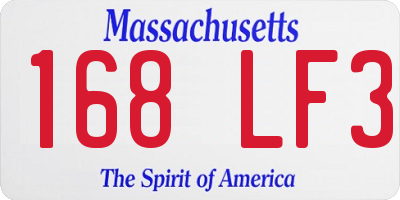 MA license plate 168LF3