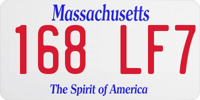 MA license plate 168LF7