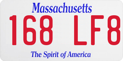 MA license plate 168LF8