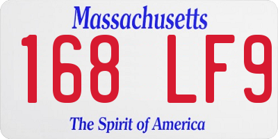 MA license plate 168LF9