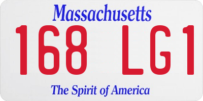 MA license plate 168LG1