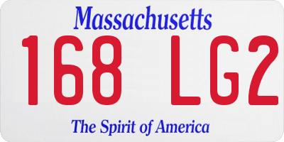 MA license plate 168LG2
