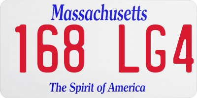 MA license plate 168LG4
