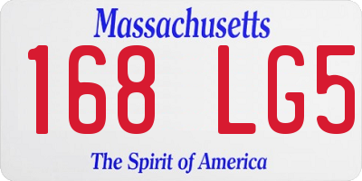MA license plate 168LG5