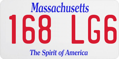 MA license plate 168LG6