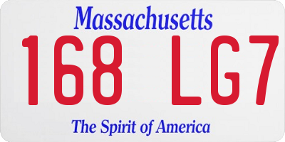 MA license plate 168LG7