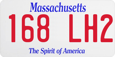 MA license plate 168LH2