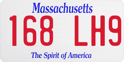 MA license plate 168LH9