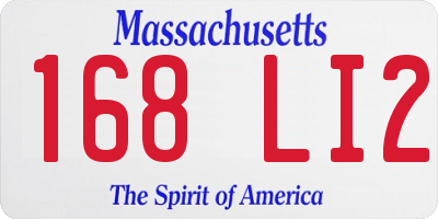MA license plate 168LI2