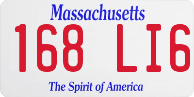 MA license plate 168LI6