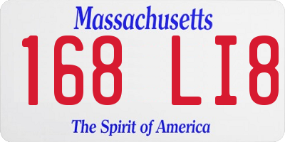 MA license plate 168LI8