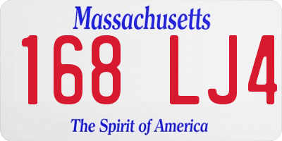 MA license plate 168LJ4