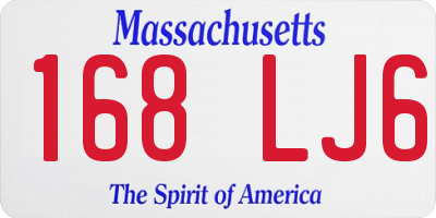 MA license plate 168LJ6