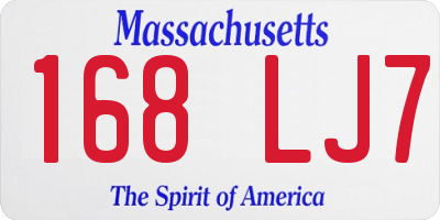 MA license plate 168LJ7