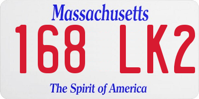 MA license plate 168LK2