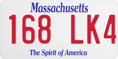 MA license plate 168LK4