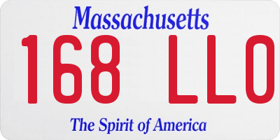 MA license plate 168LL0