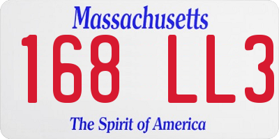 MA license plate 168LL3