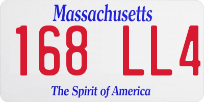 MA license plate 168LL4