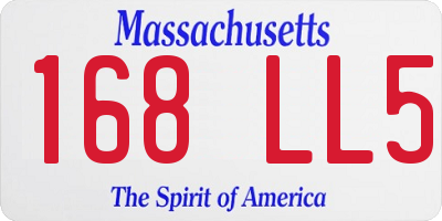 MA license plate 168LL5