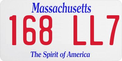 MA license plate 168LL7