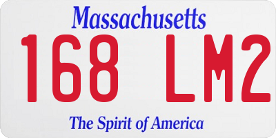 MA license plate 168LM2