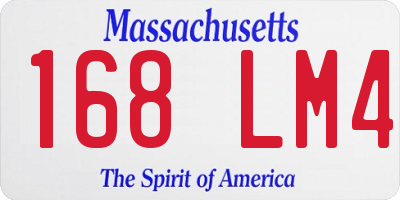 MA license plate 168LM4