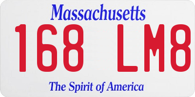 MA license plate 168LM8