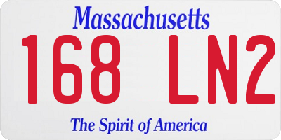 MA license plate 168LN2
