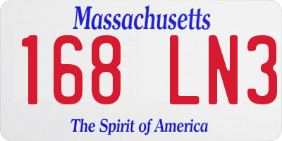 MA license plate 168LN3