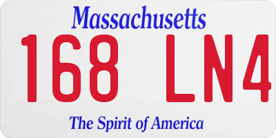 MA license plate 168LN4