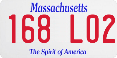 MA license plate 168LO2