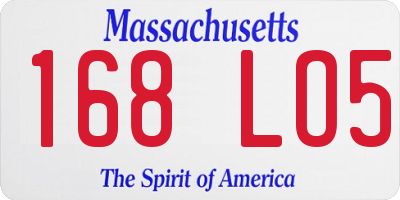 MA license plate 168LO5