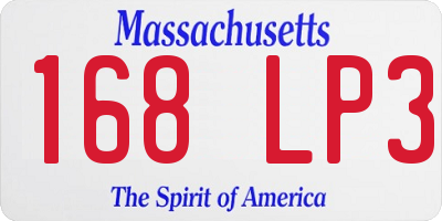 MA license plate 168LP3