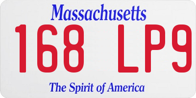 MA license plate 168LP9