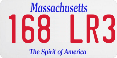 MA license plate 168LR3