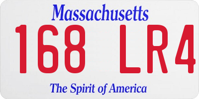MA license plate 168LR4