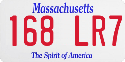 MA license plate 168LR7