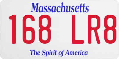 MA license plate 168LR8