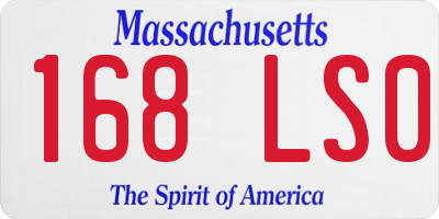 MA license plate 168LS0