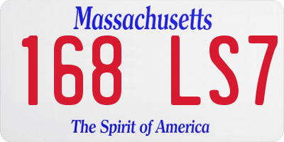 MA license plate 168LS7