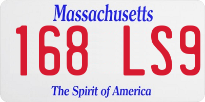 MA license plate 168LS9