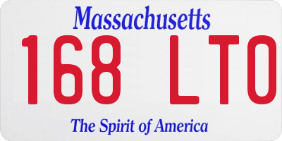 MA license plate 168LT0
