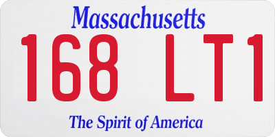 MA license plate 168LT1
